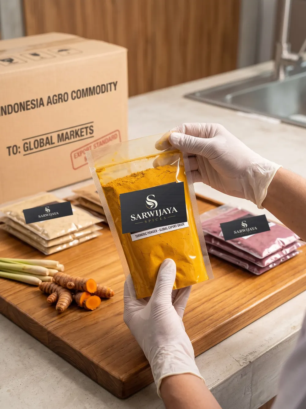 Packing turmeric powder for global markets