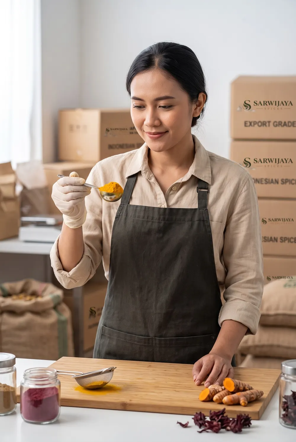 Quality check of turmeric and rosella powder